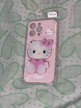 Hello Kitty Pink Silicone Case for iPhone 15 Pro Max - Cute Protective Cover